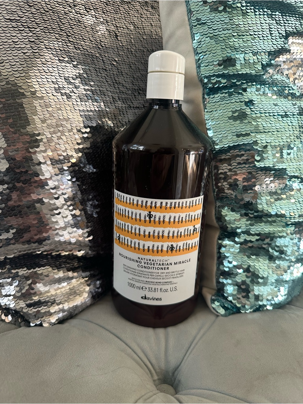 Davines Nourishing Vegetarian Miracle Conditioner with pump.